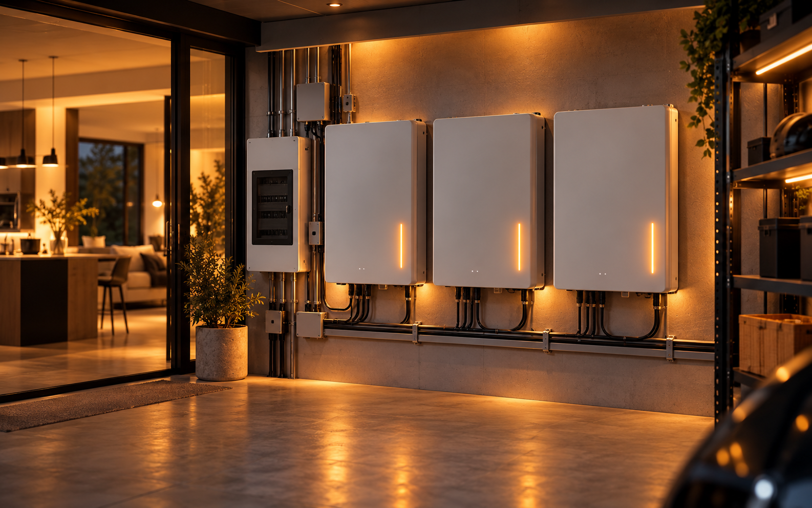Modern battery storage installation