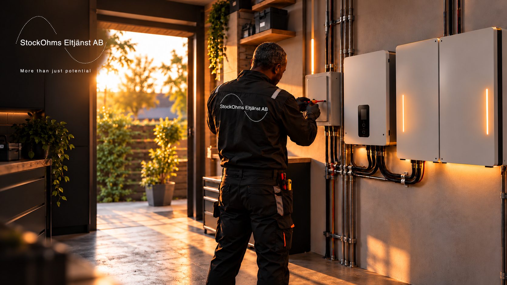 StockOhms electrician commissioning an energy storage system